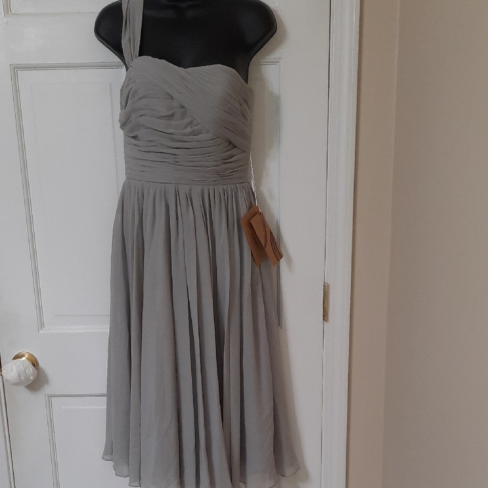 Elegant One Shoulder Gray Dress